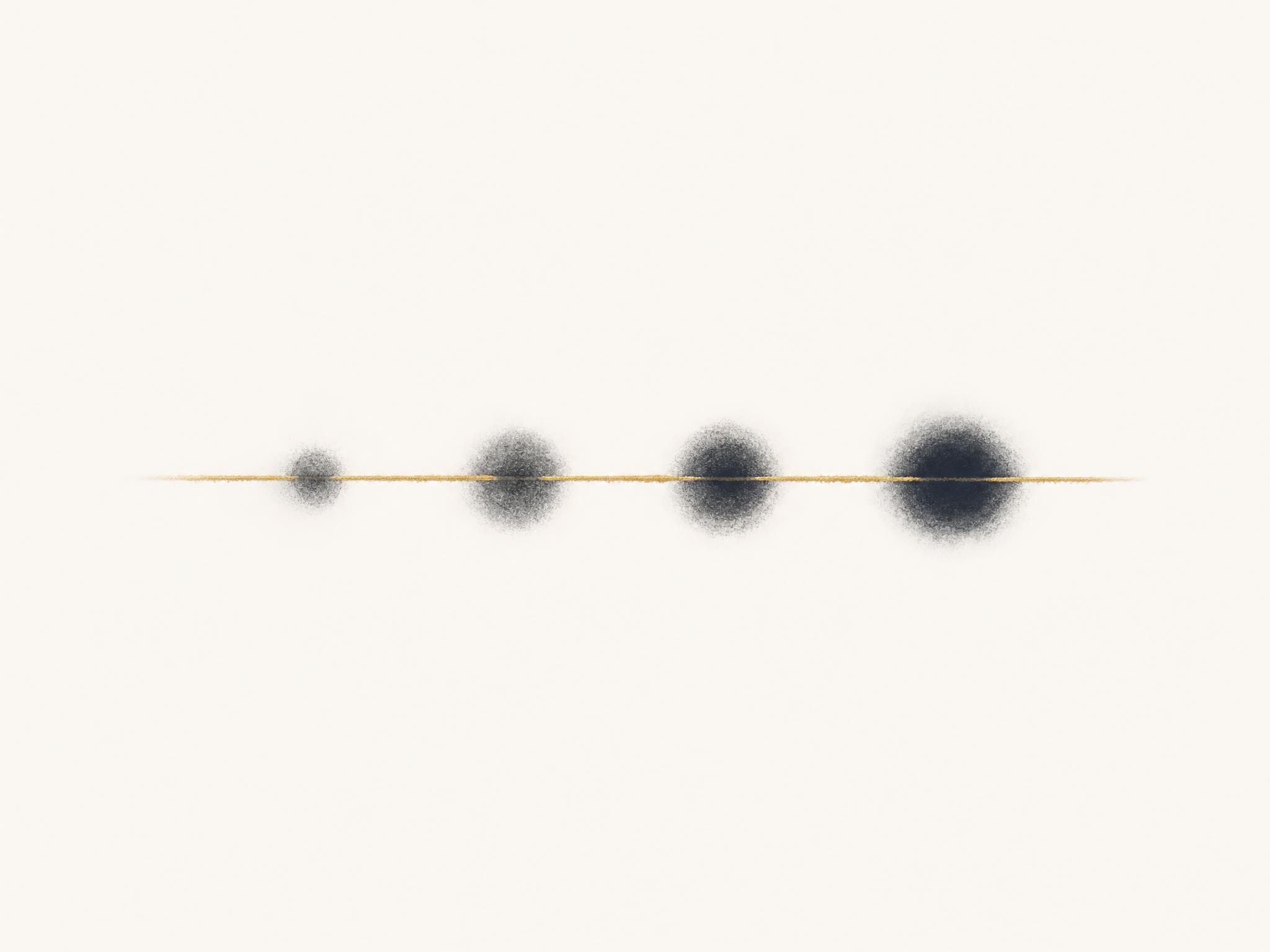 Diagramm: ein durchgehender goldener Faden über vier Stationen