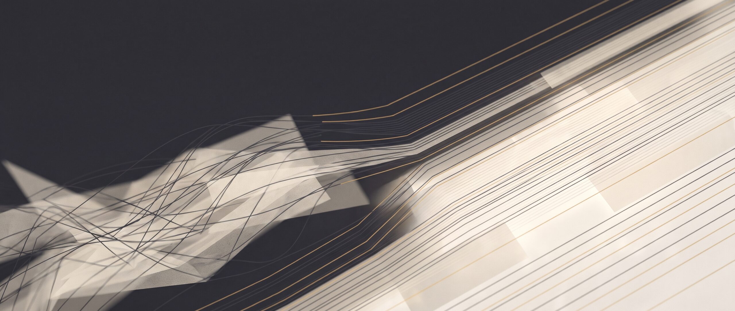 Abstrakte Illustration: Linien sortieren sich zu einer ruhigen Ordnung
